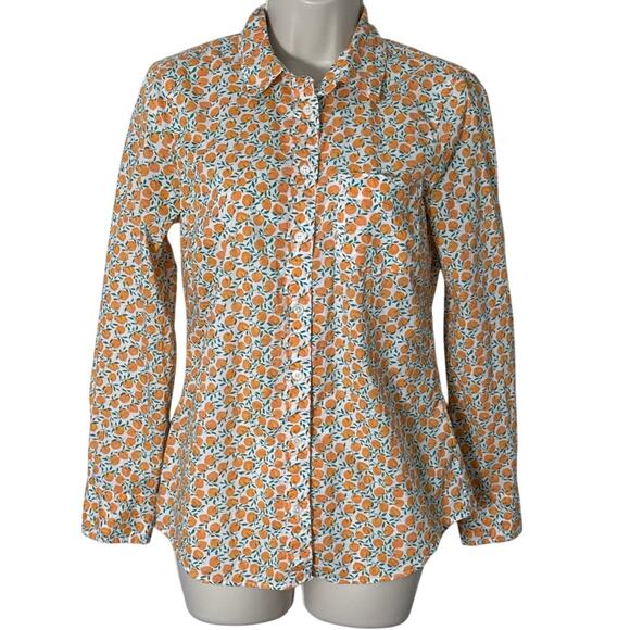 J. Crew Factory Women’s Lightweight Cotton Shirt Signature Fit Peaches Print S - Picture 3 of 10